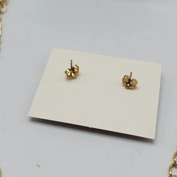 Avon 1987 Clear Rhinestone Quilted Fashion Heart Necklace 28" Earring Set - Picture 4 of 10